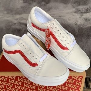 VANS OLD SKOOL LEATHER POP Trwht/Chili Pepper WMNS